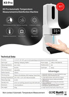 Automatic Touchless Liquid Soap Dispenser with Temperature thermometer Automatic Touchless Hand Sanitizer dispenser with Thermometer pro sensor intelligent thermometer with high temperature alarm