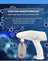 USB Electric Disinfection Fog Machine Nano Mist Sprayer Sanitizer Wireless Spray Gun touch screen